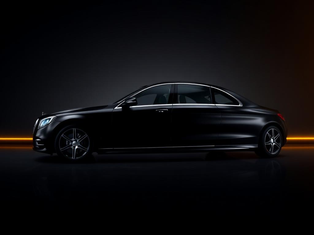Luxury cars category — black executive luxury sedan (placeholder image)